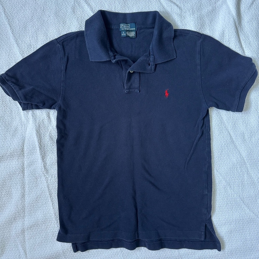 Polo Ralph Lauren Boys Navy Polo Shirt Size Small 8 10 Red Pony Classic